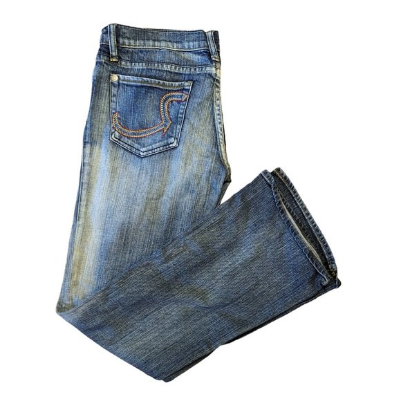 Rock & Republic Women's Blue Medium Wash Boot Cut Denim Jeans Size 28 - Picture 2 of 3